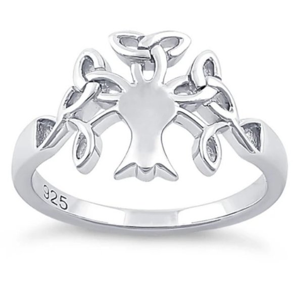 925 STERLING SILVER Celtic Endless Knot Tree Of Life Ring - Picture 11 of 14
